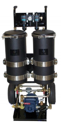 Oil Filter Cart, Dual Housing, 8 GPM Pump, Air Driven Motor - 900035