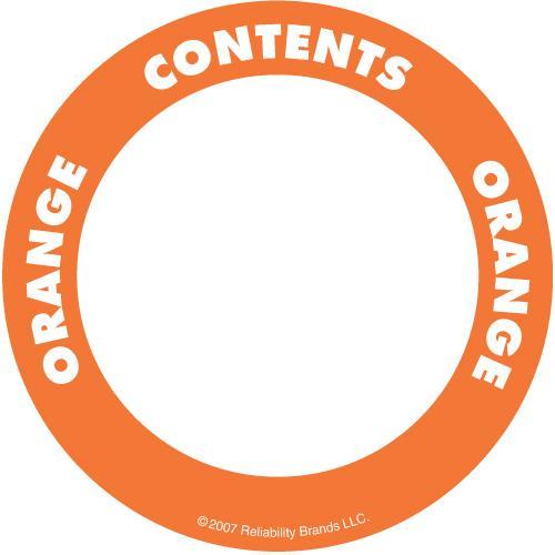 OilSafe Orange ID Label, Adhesive Paper, 2" Circle - 282206 - RelaWorks