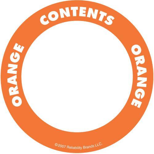 OilSafe Orange ID Label, Adhesive Paper, 2" Circle - 282206 - RelaWorks