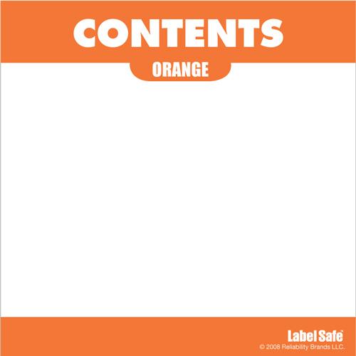 OilSafe Orange ID Label, Adhesive Paper, 3.25" x 3.25" - 282306 - RelaWorks