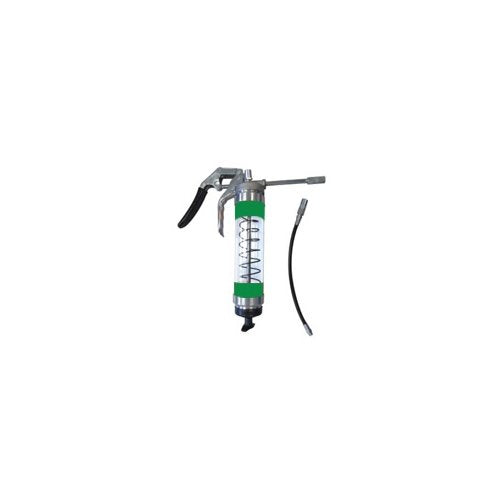 OilSafe Mid Green Pistol Grip-Clear Body Grease Gun - 330805 - RelaWorks