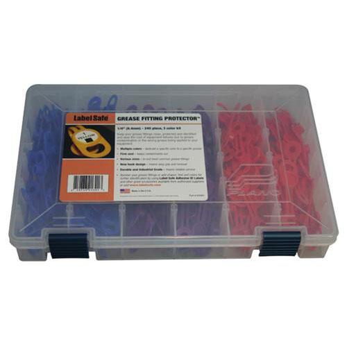 OilSafe Grease Fitting Protector Kit 1/4" 3 Color - 900901 - RelaWorks